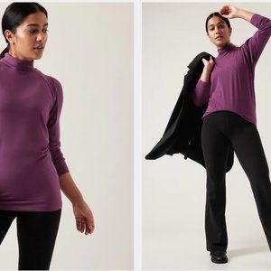 Athleta Cold Shoulder Turtleneck XS/S/TP Plum